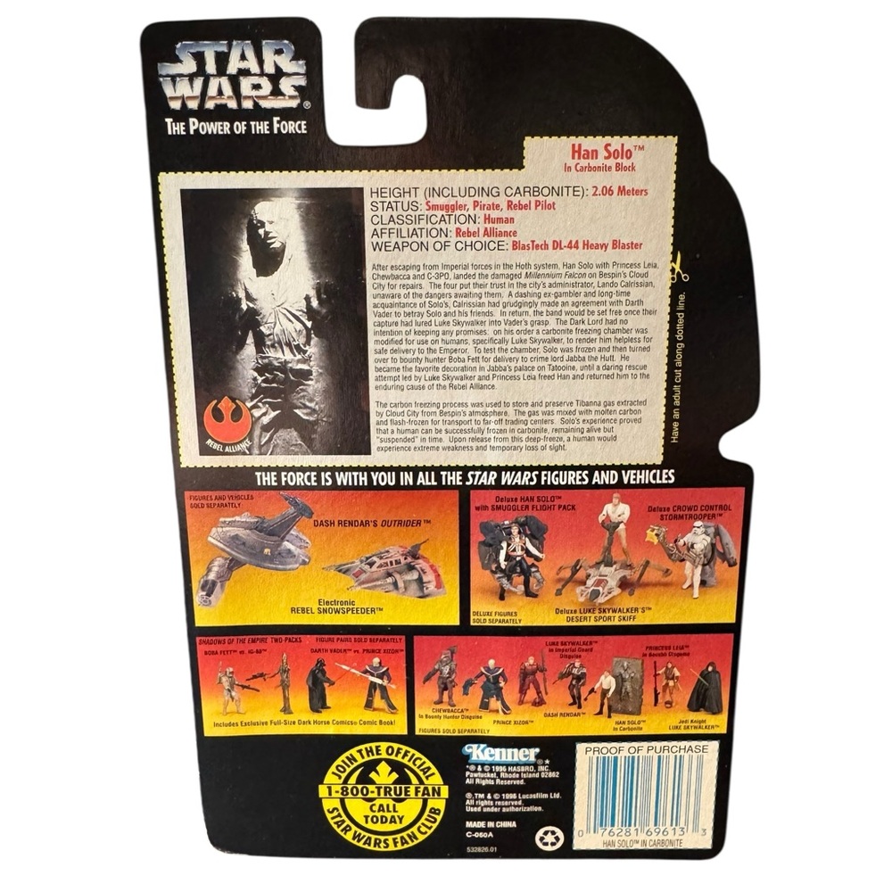 Star Wars Power of the Force Action Figure Han Solo Frozen in Carbonite Block - Picture 4 of 6